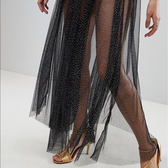 Free People High waisted glitter maxi tulle skirt - Picture 5 of 6